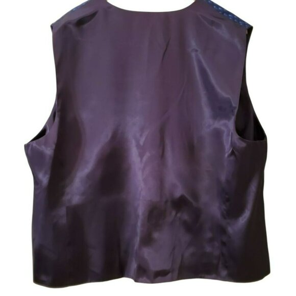 Vintage Elisabeth By Liz Claiborne Blue Patterned Button Up Vest NWT 1990s - Picture 2 of 4